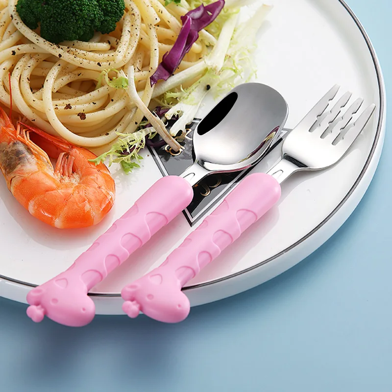 2 шт./компл. детская посуда из нержавеющей стали вилка ложка палочки для еды