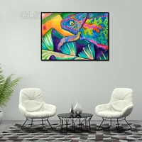 animal home decoration canvas paintings colorful lizard hd print pictures for bedroom and living room frameless style