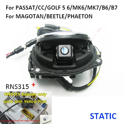 Смарт-камера заднего вида с логотипом для VW Golf/SPOTSOAN/Passat CC B6/Magotan CVBS RGB RCD510 RNS510 RNS315 RCD330 - Название цвета: RNS315 Universal
