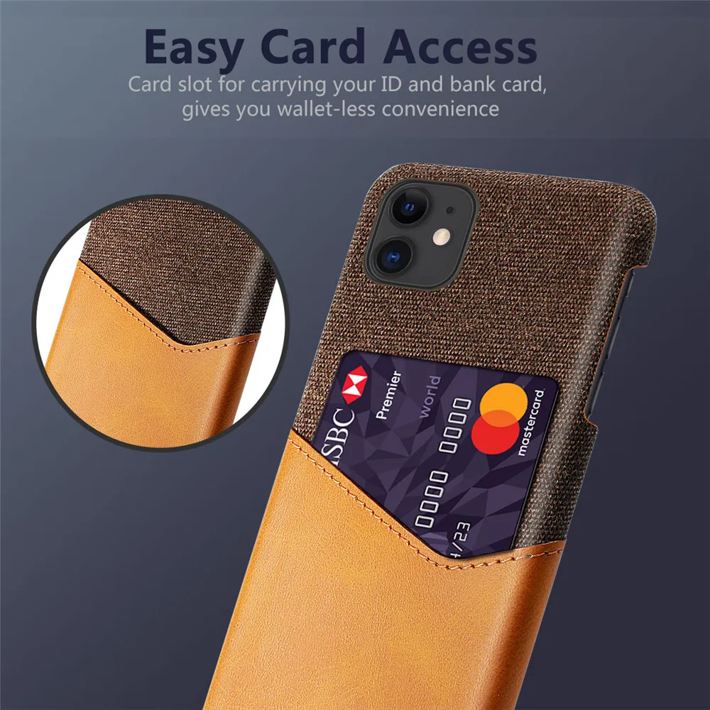 Business Case For iPhone 11 Pro Max 6.5 6.1 5.8 Card Slot Cover PU Leather XS MAX XR X Funda | Мобильные телефоны и