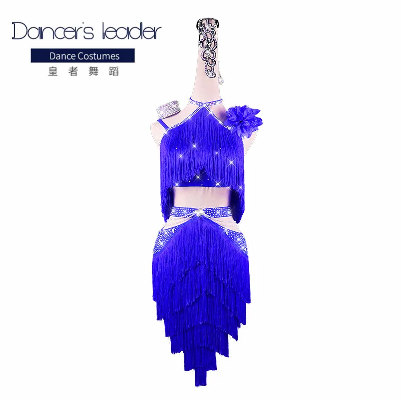 

Latin Dance Dress Woman Diamond Tassel Dance Competition Costume Adult Children High-end Custom Professional Stage Performance