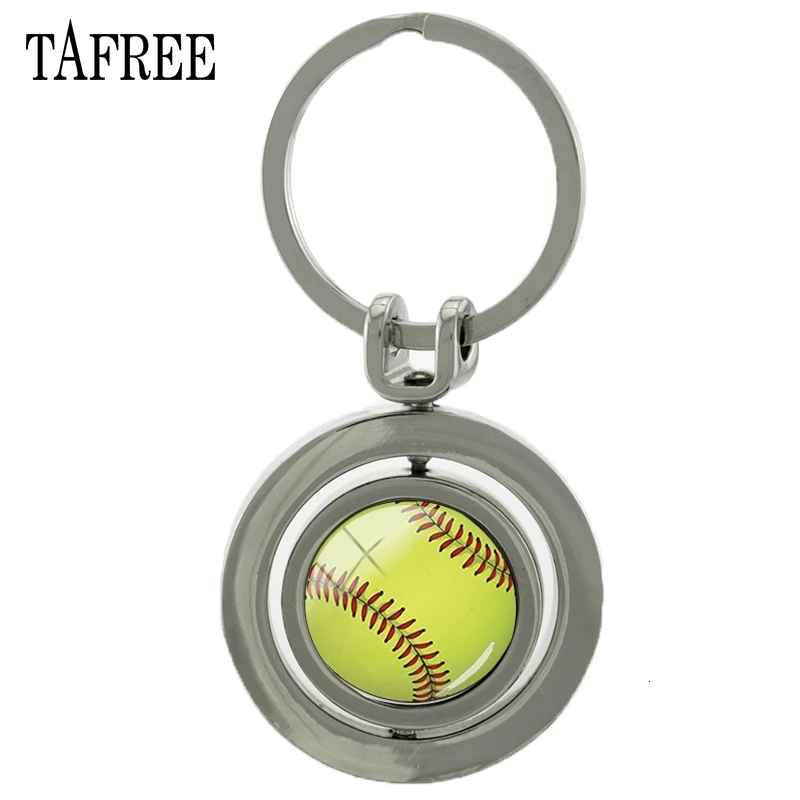 TAFREE I LOVE TENNIS вращающаяся Подвеска Брелок сувенир Поворотная цепочка для ключей круглый брелок для спортивных фанатов модное ювелирное изделие SP678