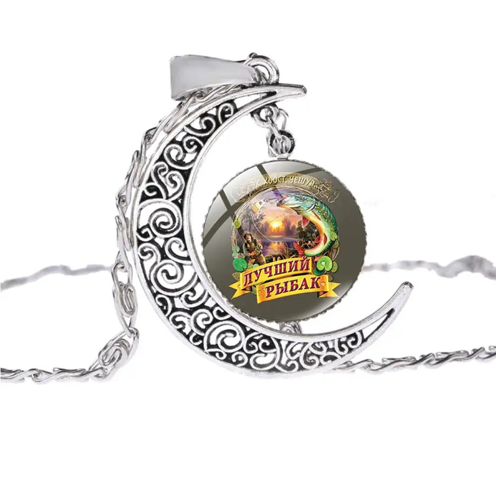 Ожерелье с подвеской в виде российских войск стеклянный кабошон винтажное