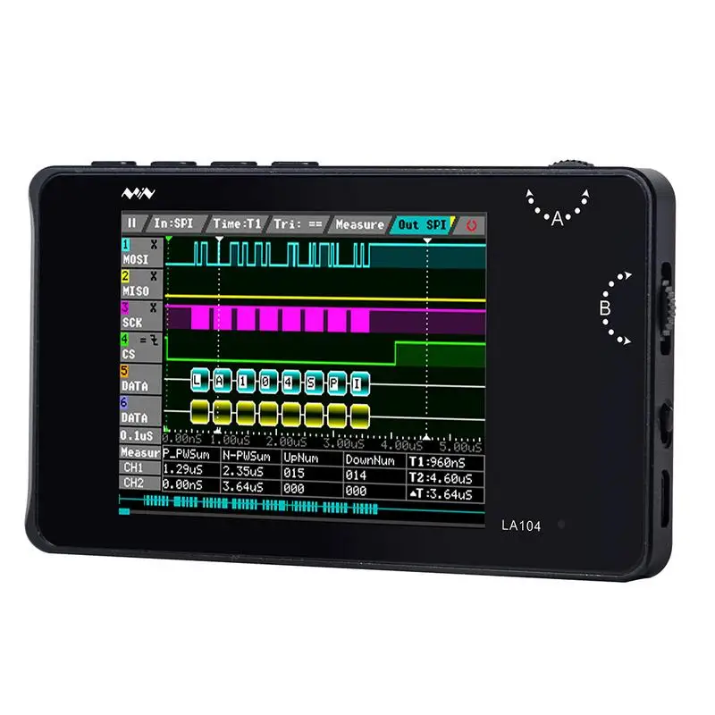 Цифровой логический анализатор 2 8 дюймов Sn 4 канала Осциллограф SPI IIC UART