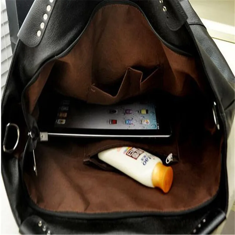 

2021 Fashion High Quality Women Bag New Hot Black Women Handbag Pu Rivet Package Large Tote Famous Designer Shoulder Bag BAG5185