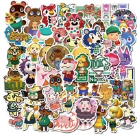 50pcsset animal crossing amiibo jingjiang stickers toy figures hd fashion diy self adhesive hand tear paper sticker toys gift