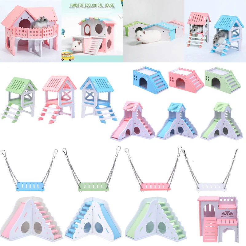 1 шт. роскошный дом для хомяка качели игрушка слайд хомяков гнездо кровать клетка