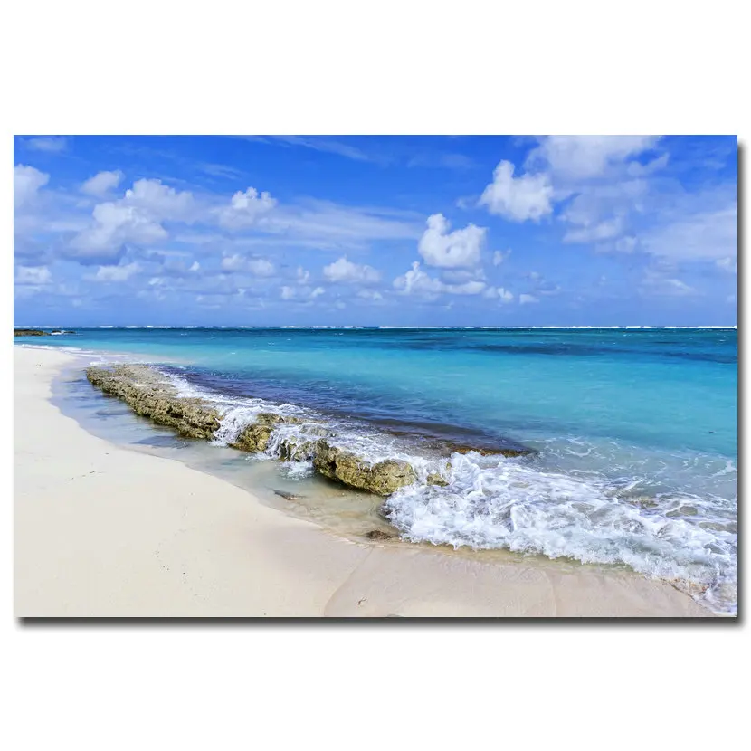 Закат-тропический пляж морские волны Искусство Холст плакат печать живопись