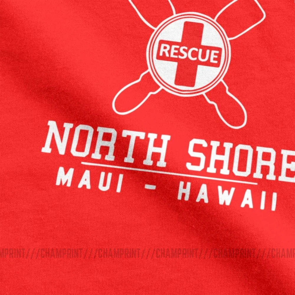 Мужские футболки Lifeguard North Shore MAUI гавайская Уникальная футболка из 100% хлопка