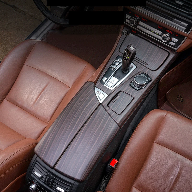 

Wood Color Armrest Box Gearshift Cover Multimedia Panel Decorative Frame Trim For BMW F18 F10 2014 - 2017 iInterior Replace Suit