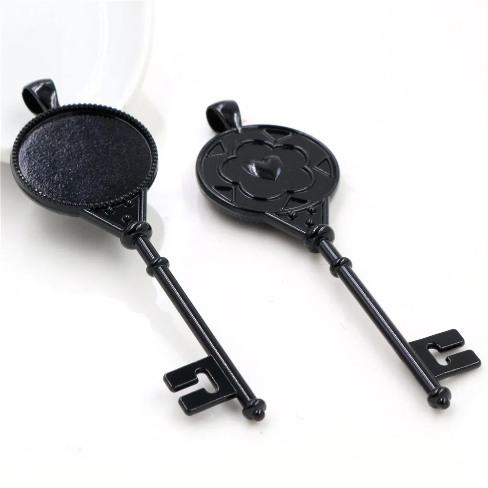 Новая мода 5 шт 25 мм Внутренний размер Античная Посеребренная бронза черное