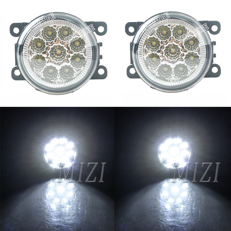 White LED Для Защитные чехлы для сидений, сшитые специально для Suzuki Grand Vitara туман светильник s Alto Swift Ignis Jimny 1998- Противотуманные фары светильник светодиодный галогенные лампы головной светильник s DRL 2 шт - Цвет: White LED