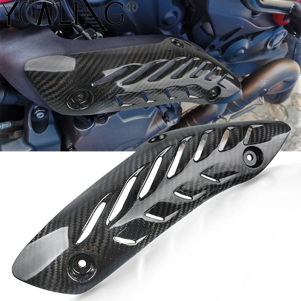 

For Ducati Monster 821 1200 2014 2015 2016 2017 Motocycle Carbon Fiber Pipe Exhaust Heat Shield Cover Guard Muffler Protector