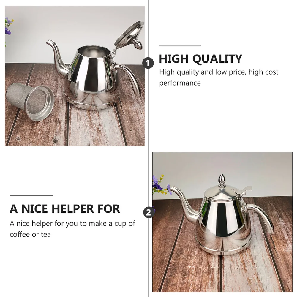 

1Pc Stainless Steel Water Kettle Home Teapot Ant-scald Handle Tea Kettle
