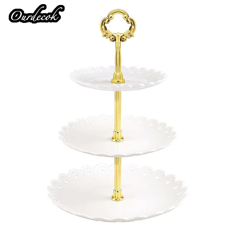 3 уровня еды Класс пластмассовые фруктовые холодные десертная тарелка подставка