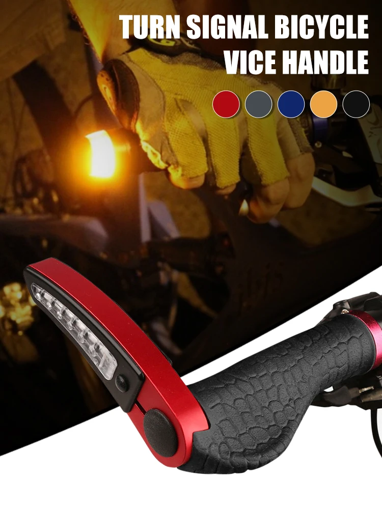 

Bike Grip Aluminum Alloy Lock On Bicycle Handlebar Grip with Solar USB Charging Light Waterproof Nonslip Grip for MTB Road Bike