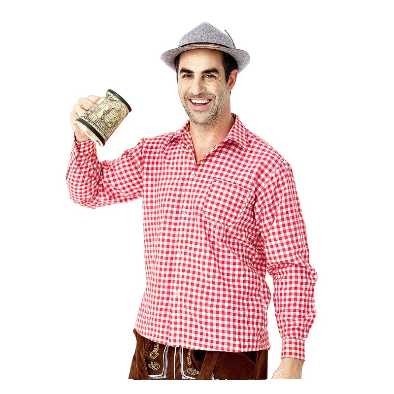 Лидер продаж мужской карнавальный костюм на Октоберфест клетчатая рубашка Lederhosen