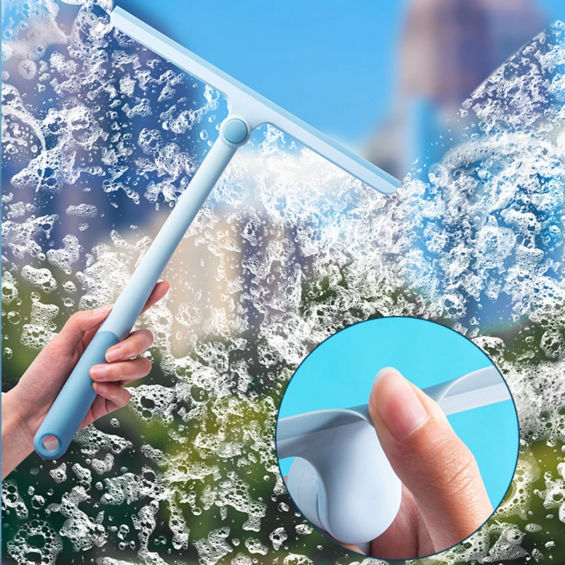 

360° Rotating T-shaped Glass Wiper Bathroom Toilet Mirror Window Wiping Brush Household Mini Single-sided Window Squeegee