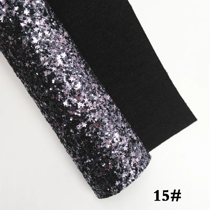 15 Glitterwishcome 21X29 см А4 Размер синтетическая кожа, плотная блестящая кожа со звездами, блестящая ткань винил для бантов, GM035A - Цвет: 15