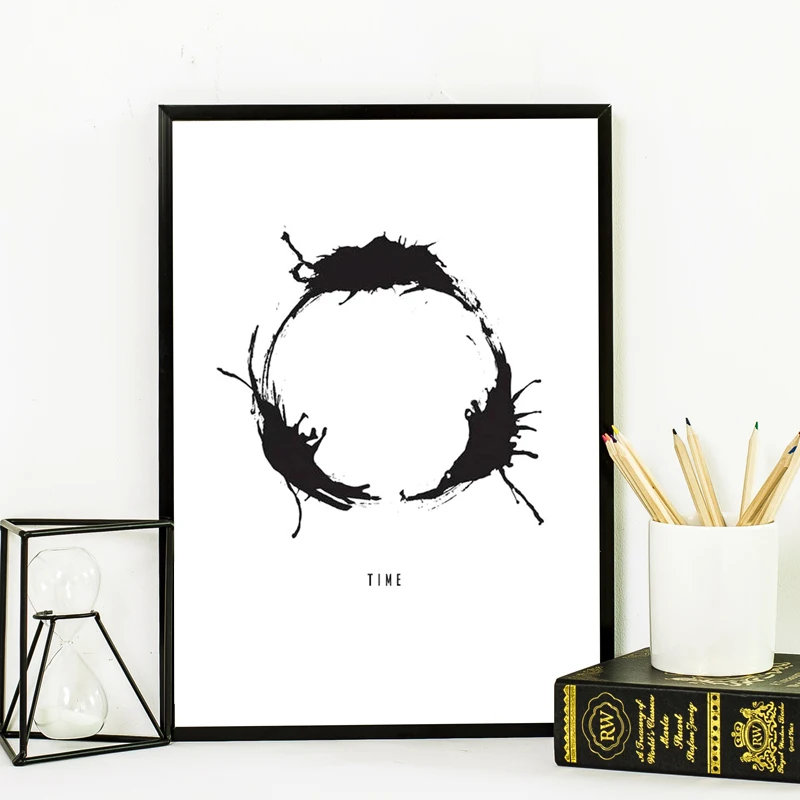 Поступление времени, киноплакат с изображением Инопланетянина на черно-белом фоне, Картина на холсте, декор для гостиной