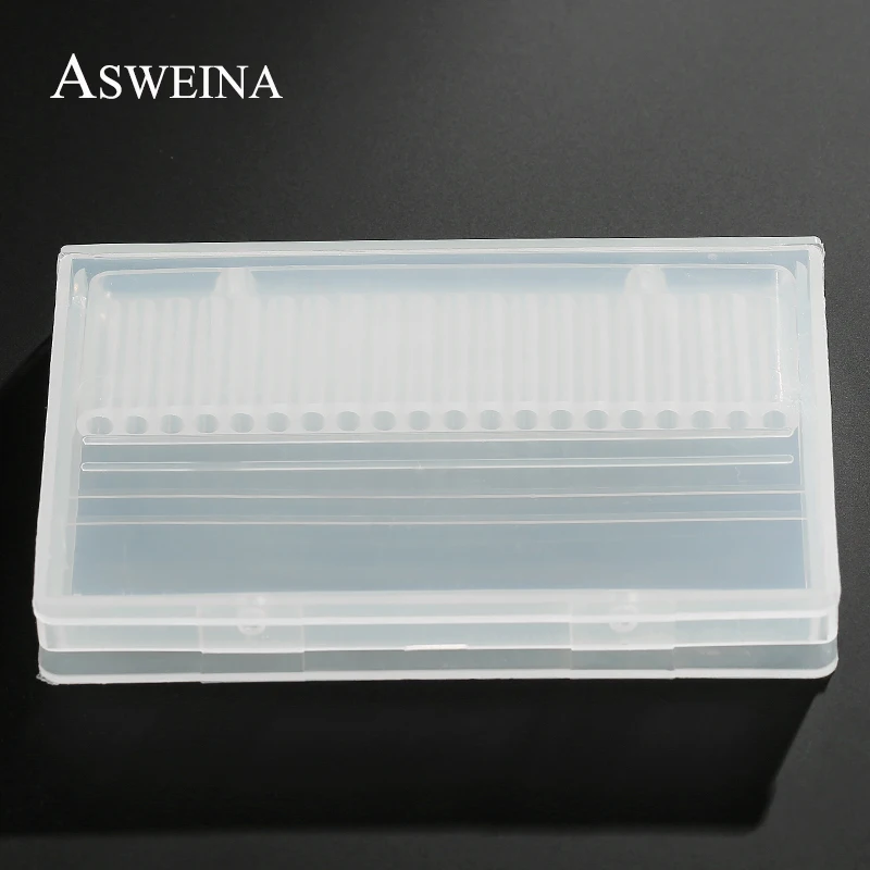 Пластиковые прозрачные сверла для ногтей ASWEINA 1 шт. 20 отверстий акриловая коробка