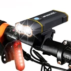 Передний велосипедный фонарь с USB, 2 светодиода5 светодиодов, фонарь со встроенной аккумуляторной батареей, велолампа с предуПредупреждение, светильник онарь