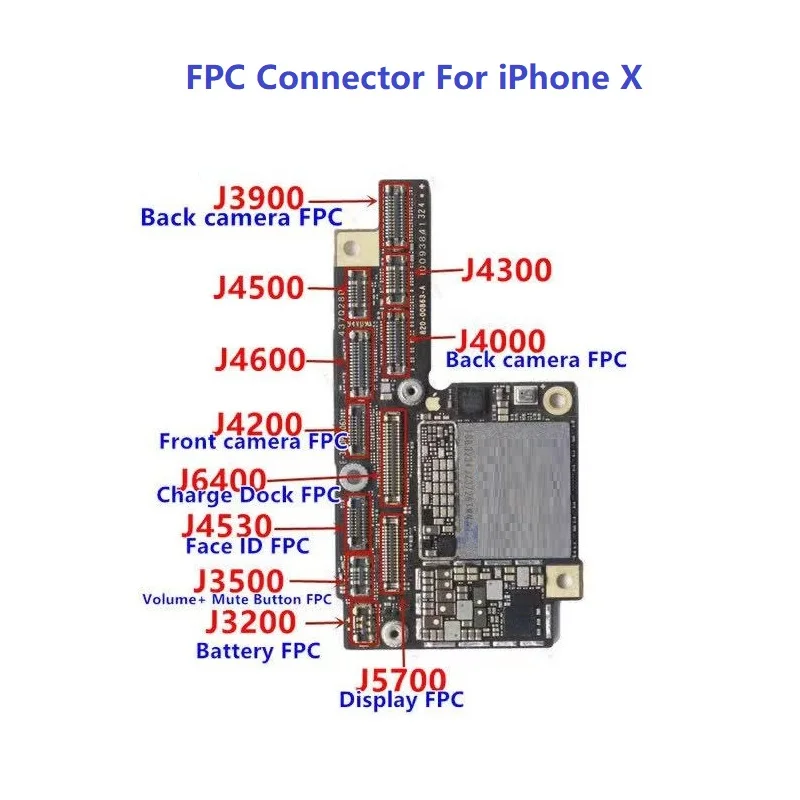 

Коннектор MasterXu FPC для проектора, разъем для основной платы iPhone X J4500, гибкий разъем для проектора, без Face I