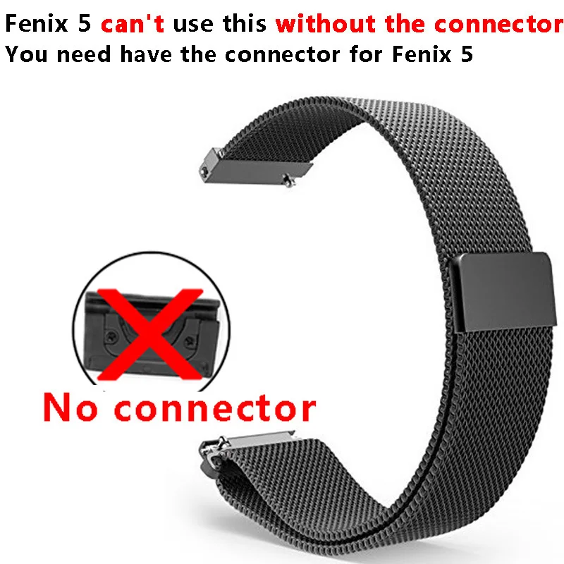 22 мм Fenix 6 Quick Fit спортивный силиконовый браслет для Garmin Fenix 5/5 Plus/Forerunner 935/Instinct/Quatix 5 ремешок для часов - Цвет: Milanese Black