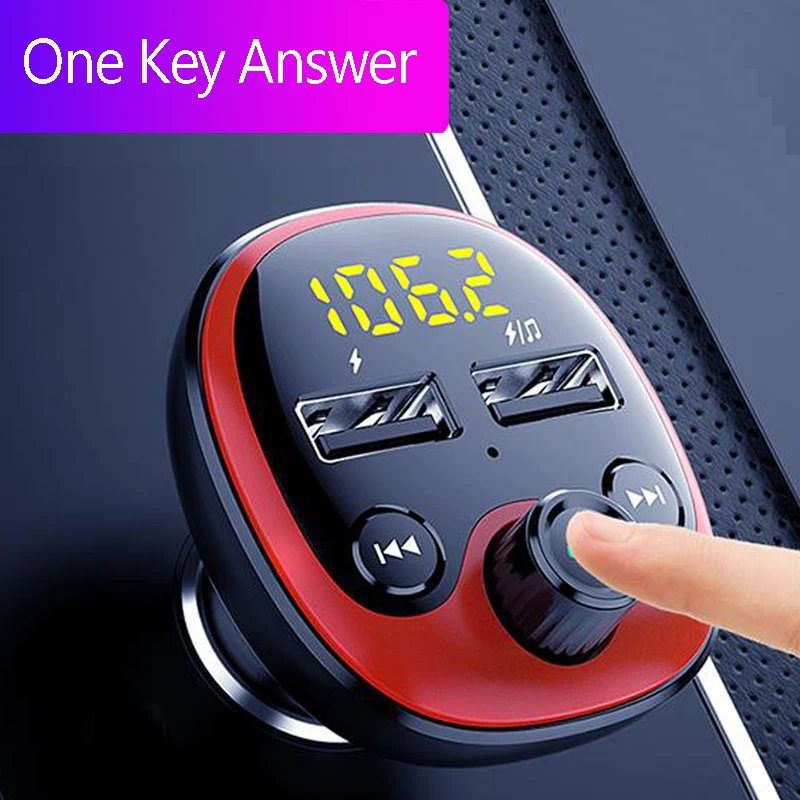 JINSERTA беспроводная гарнитура 5 0 чип Bluetooth автомобильный комплект FM модулятор TF U