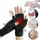 1 пара Медь волокно сжатия перчатки при артрите облегчение боли запястья Поддержка скобка