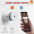 Горячая Tuya Zigbee Смарт детектор дыма Сенсор охранной сигнализации Системы приложение Smart Lifeприложение tuya дымовый пожарный извещатель защита дропшиппинг