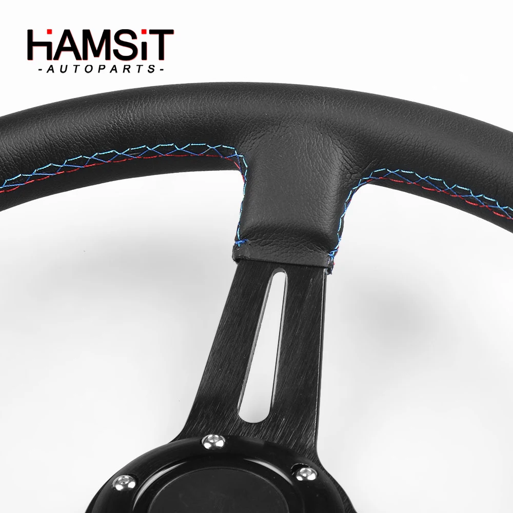 Руль Hamsit из микрофибры 350 мм 14-дюймовый гоночный 3 цвета Прошитый для дрифта