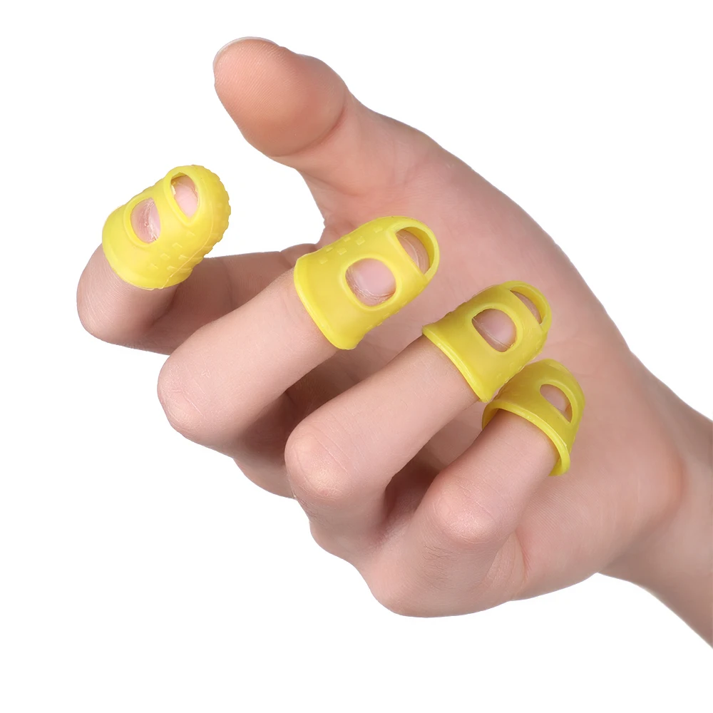 4 шт./компл. силиконовые Нескользящие защита пальцев гитары пальца протектор