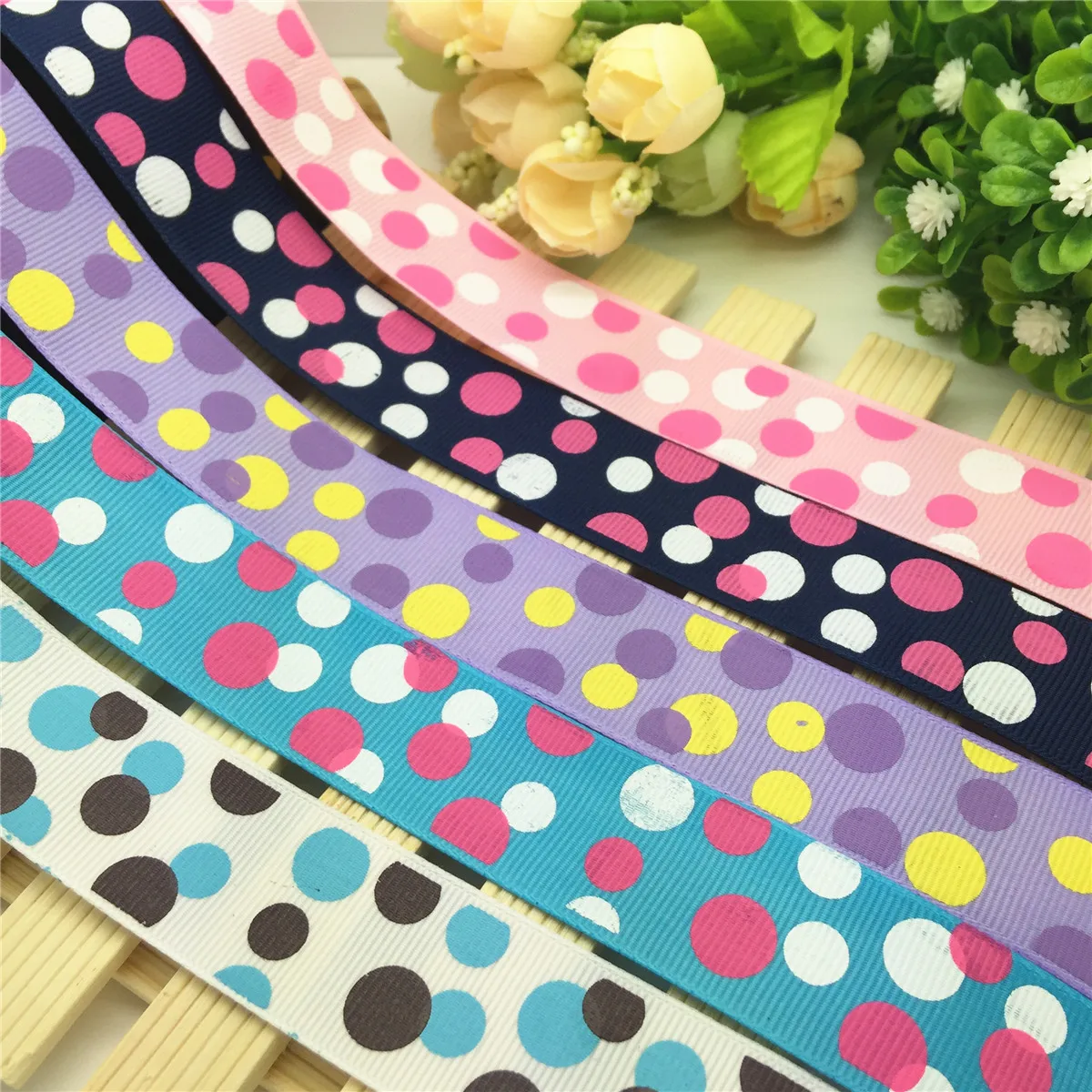 Новинка DIY 5 ярдов 1 '✥ мм горошек сок печатная корсажная лента бант для волос |