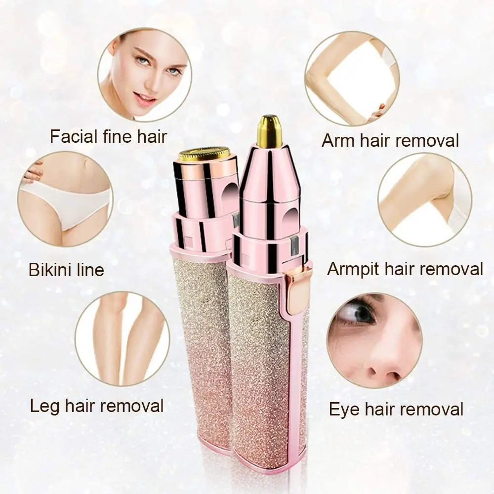 2 In 1 Electric Eyebrow Trimmer Makeup Painless Eye Brow Epilator Mini Shaver Razors Women Portable Facial Body Hair Remover | Красота и