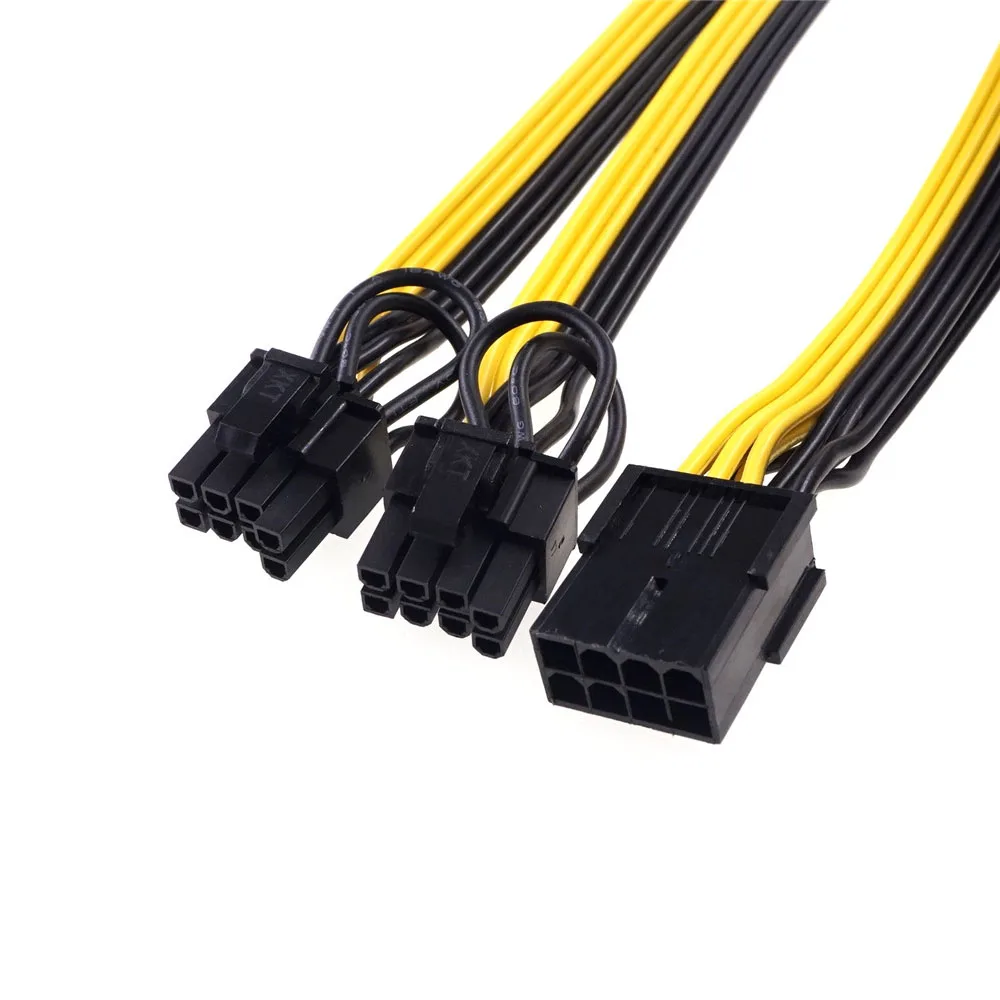 100 шт. GPU PCI-E PCIE 8 P разъем к двойному Pin 6 + 2 p видеокарта кабель адаптера питания 18AWG