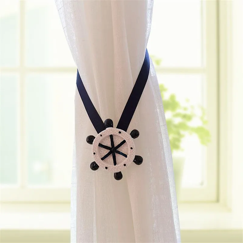 Blue Car Wheels Curtain Accessories Magnet Tape For Boys Children Bedroom Living Room Tieback Clips AC002D4 | Дом и сад