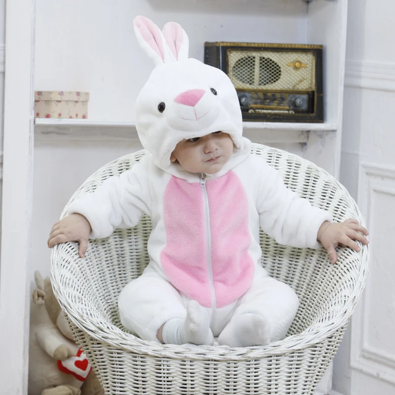 

Umorden Baby White Rabbit Bunny Costume Kigurumi Cartoon Animal Rompers Infant Toddler Jumpsuit Easter Halloween Fancy Dress