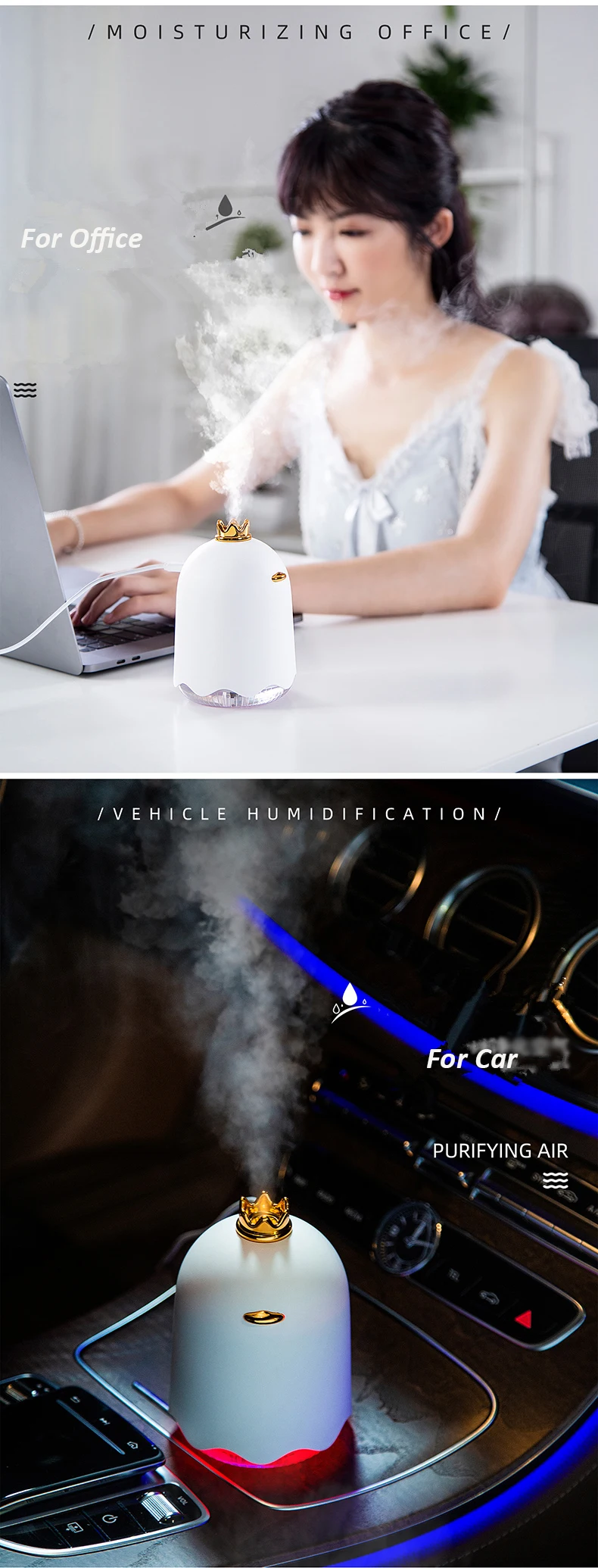 Portable Car USB Air Humidifier Ultrasonic Mist Maker Fogger High Quality Essential oil Diffuser Funny Yellow Duck Aroma Difusor