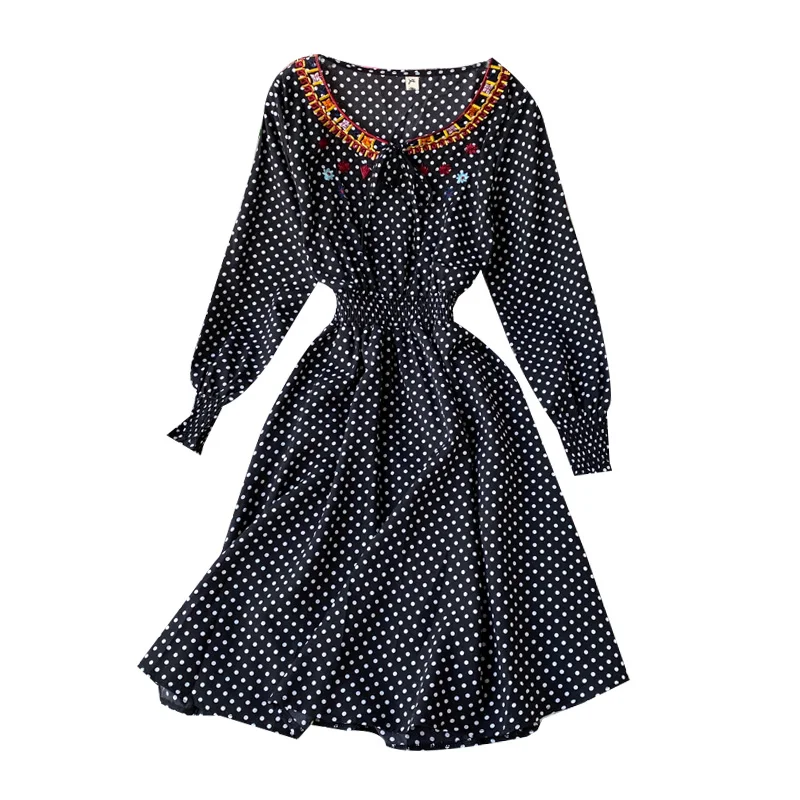 Женское платье с круглым вырезом и пышными рукавами новинка 2019|Женские платья| |