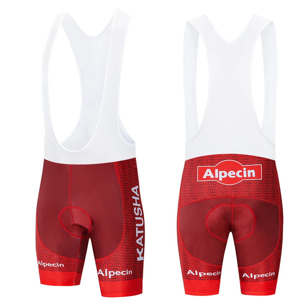 Велосипедные шорты KATUSHA гелевые Нескользящие из лайкры 9D красные колготки для