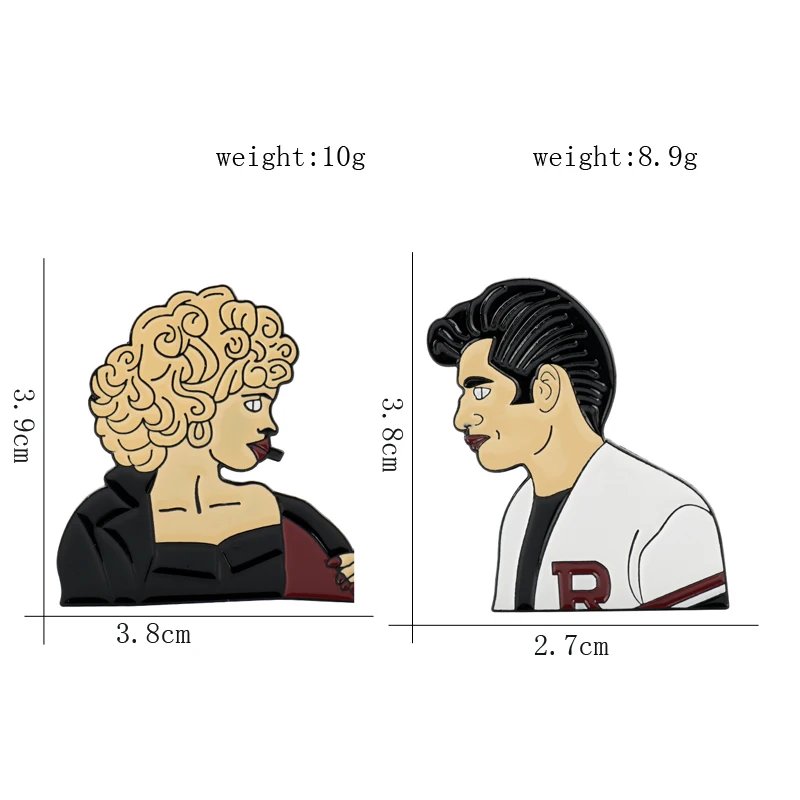 Эмалированная заколка песчаный Дэнни король и королева Покер любовь мультфильм