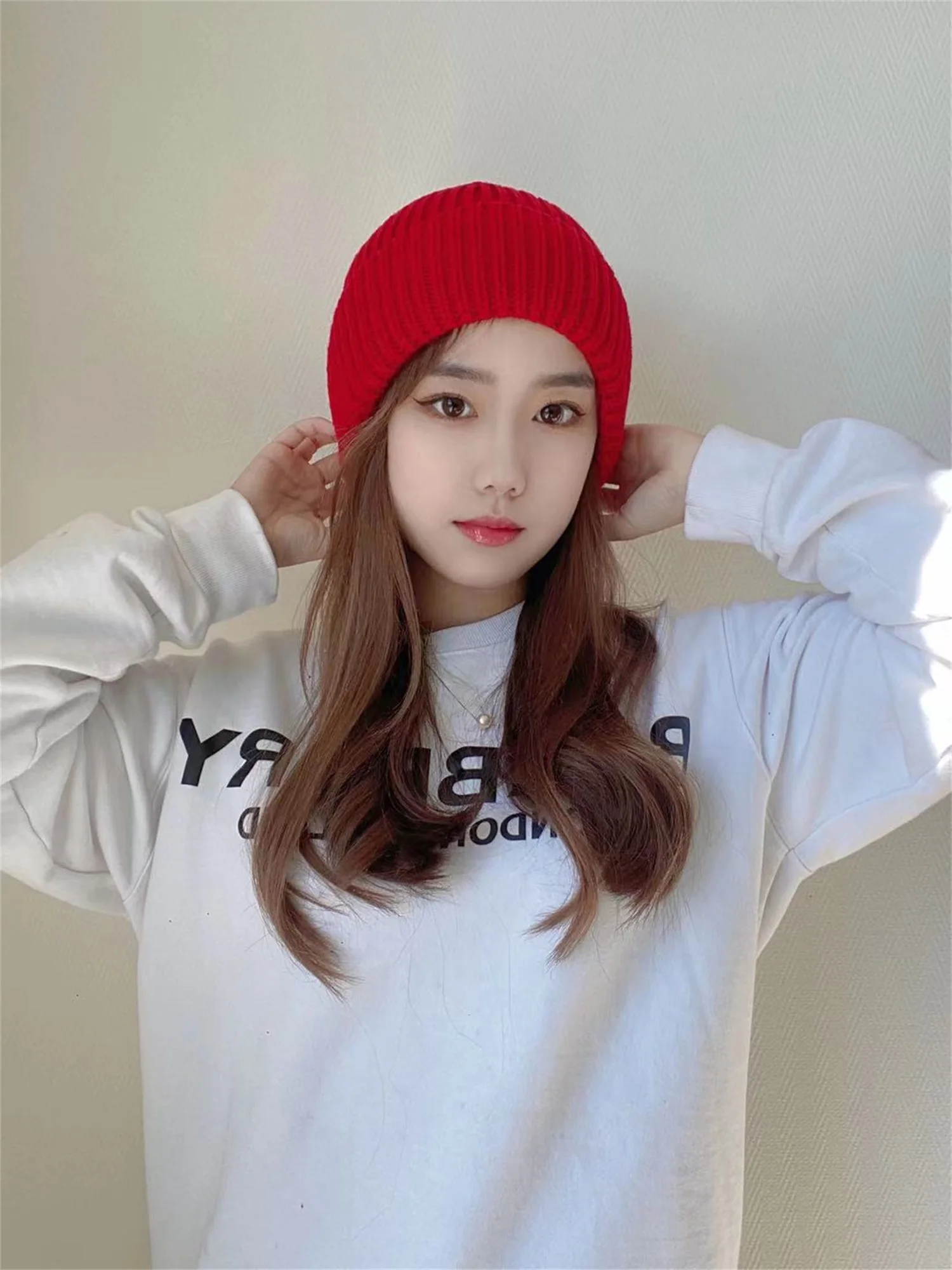 

Women Double Deck Knitted Hat Autumn Winter Knitted Warm Caps Female Fashion Hip Hop Caps Outdoor Wind-proof Warmth Beanies Hat