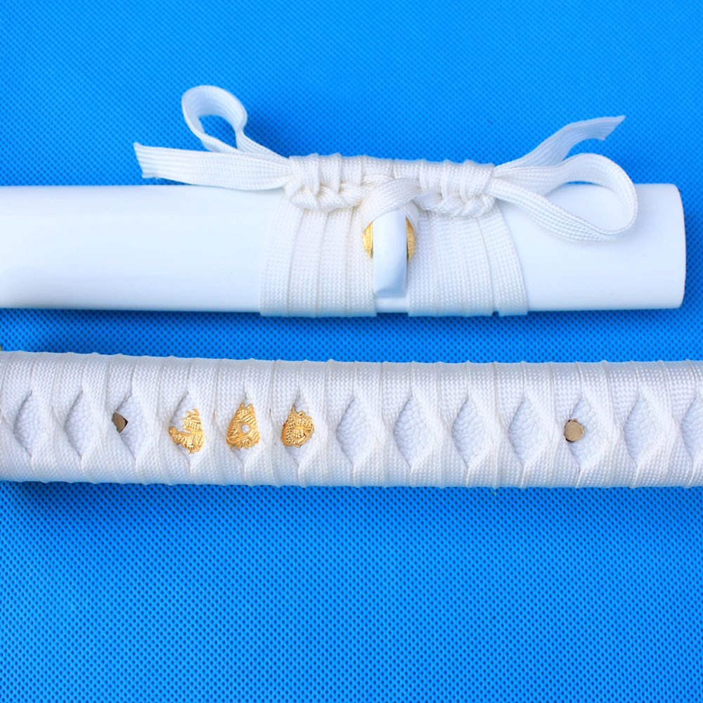 

Handmade Long Japanese Katana Samurai sword Pattern steel Combat knife Warrior knife Can chop sharp All-in-one production Knife