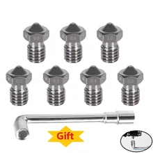 MEGA 14pcs/lot E3D V5 V6 Hardened Steel Nozzles M6 Thread 3D Printer Parts For Printing PEI PEEK Carbon Fiber 1.75mm Filament