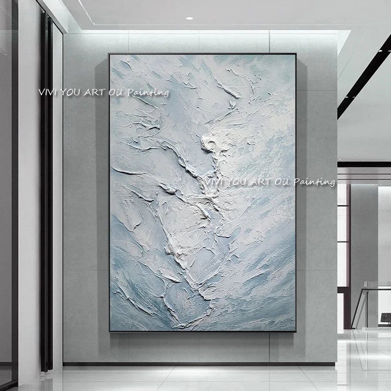 

100% Handmade New Large beige Original Modern Thick Oil Painting On Canvas Textured Wall Art for living room