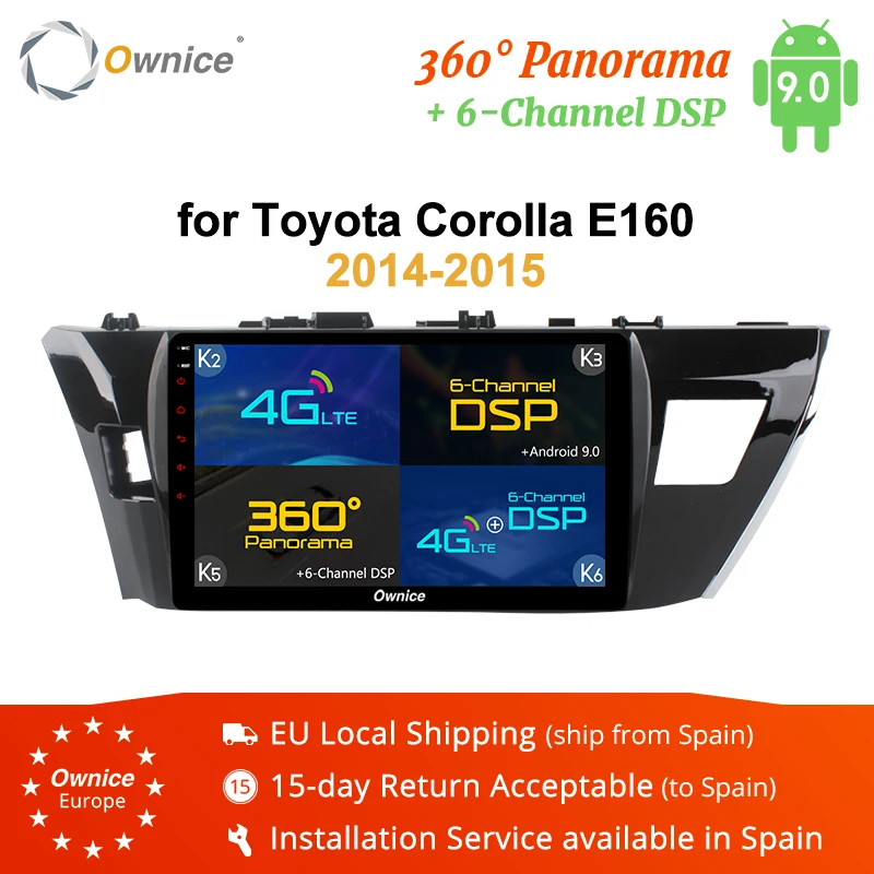 Ownice K3 K5 K6 2 Din Восьмиядерный Android 9 0 автомобильный Радио DVD GPS для Toyota COROLLA 2014 2015 Гб