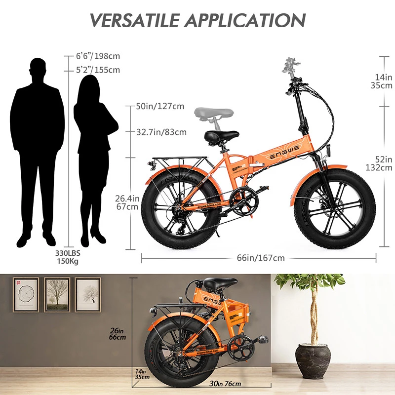 

[EU Direct] ENGWE EP-2 Folding Electric Bike 12.5Ah 48V 500W 7 Speed 20in Fat Tire E-bike 35km/h Max Speed Snow Electric Bicycle