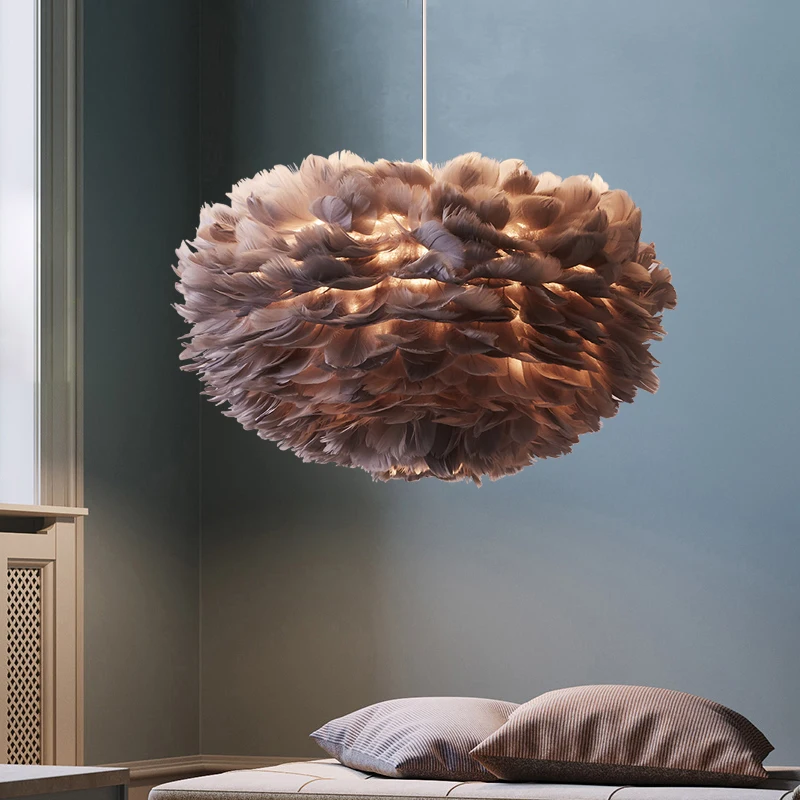 Современный подвесной светильник в скандинавском стиле с пером E27 романтический