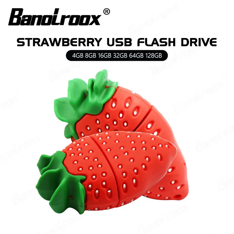 USB флеш накопитель в виде клубники 128 ГБ 64 32 16 8 4 Гб высокоскоростная usb флешка